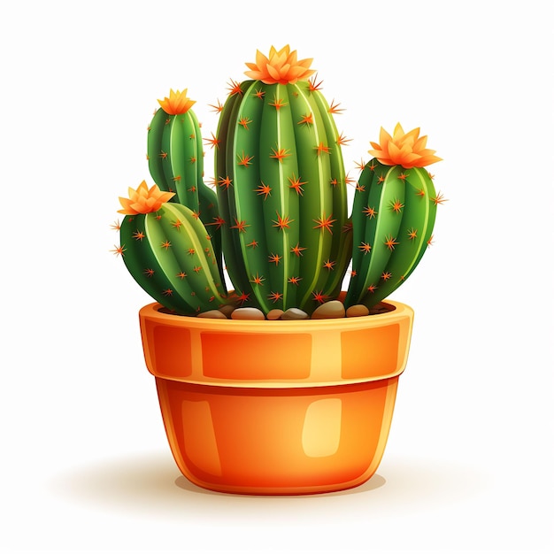 a drawing of a cactus plant with a cartoon star on it