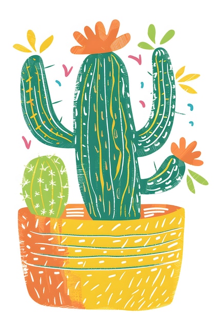 Foto un disegno di un cactus