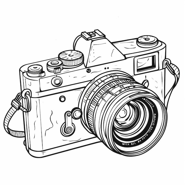 a drawing of a camera that has a drawing of a camera on it