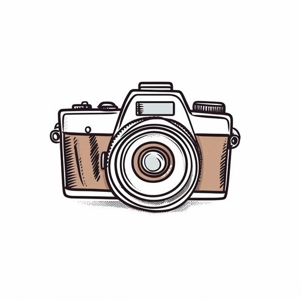 A drawing of a camera with a lens on it generative ai
