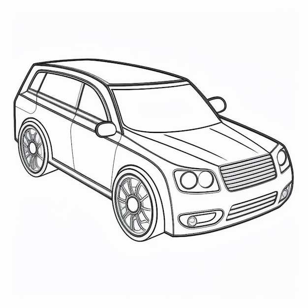 Photo a drawing of a car with a large front bumper generative ai