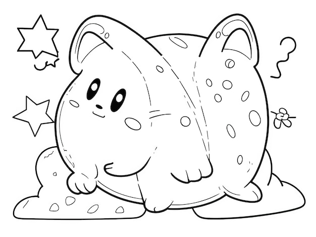 その上に星が描かれた漫画のキャラクターの絵