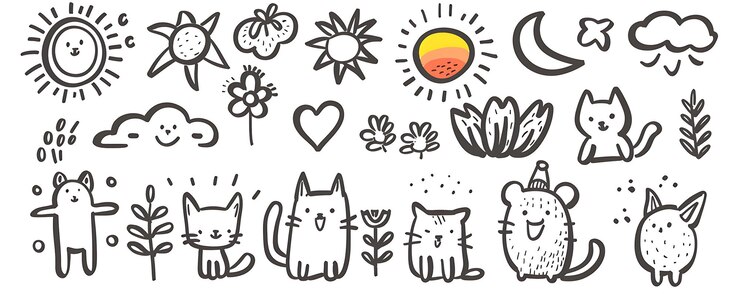 Photo その上に太陽が描かれた猫と太陽の絵