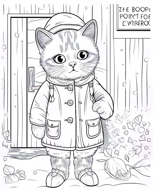 Photo a drawing of a cat wearing a jacket that says  grumpy