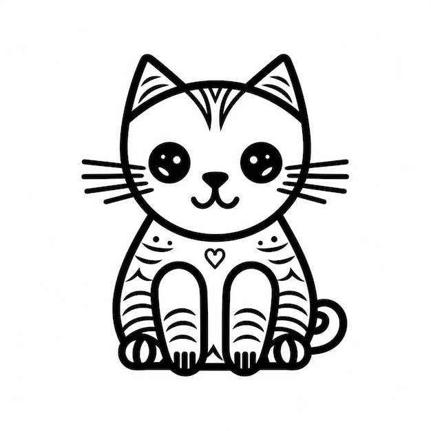 その上に心を持つ猫の絵