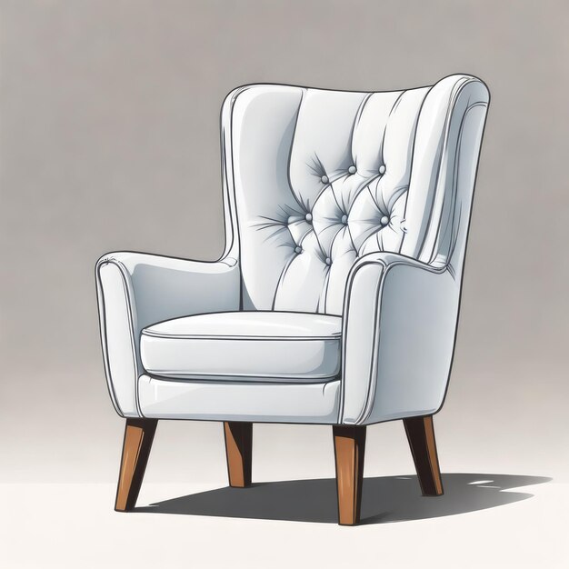 a drawing of a chair with a white back that says quot the chair quot