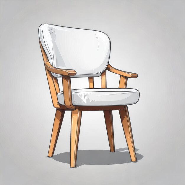 рисунок стула с белой спиной, на котором написано " стул "