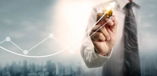 Drawing  chart, graph stock of growth