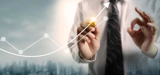 Drawing  chart, graph stock of growth