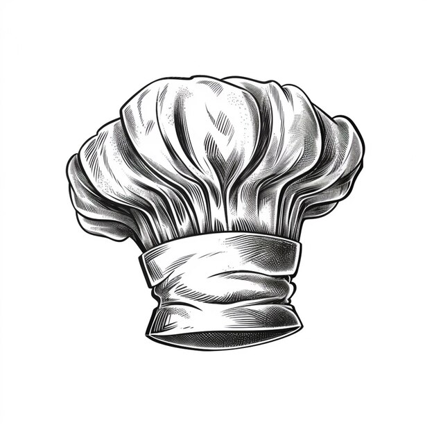 Photo a drawing of a chef hat with a large white hat on top generative ai