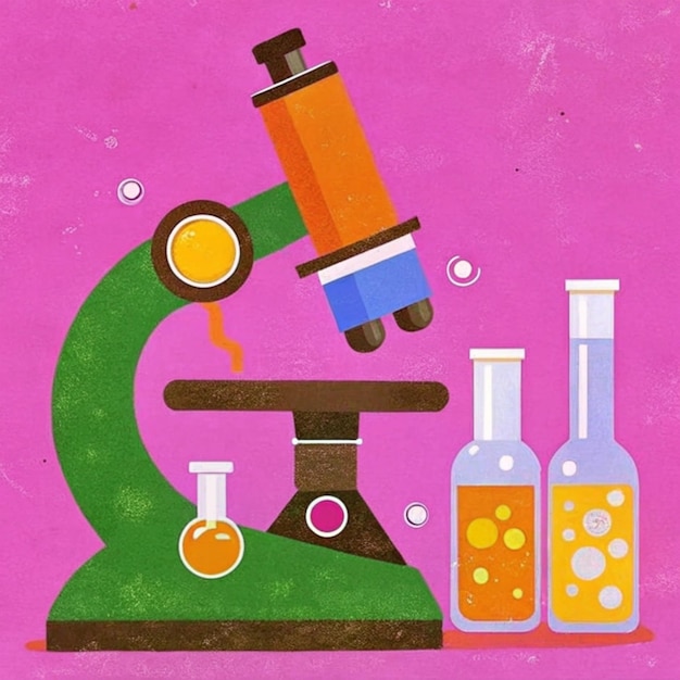 a drawing of a chemical test tube with a bottle in it