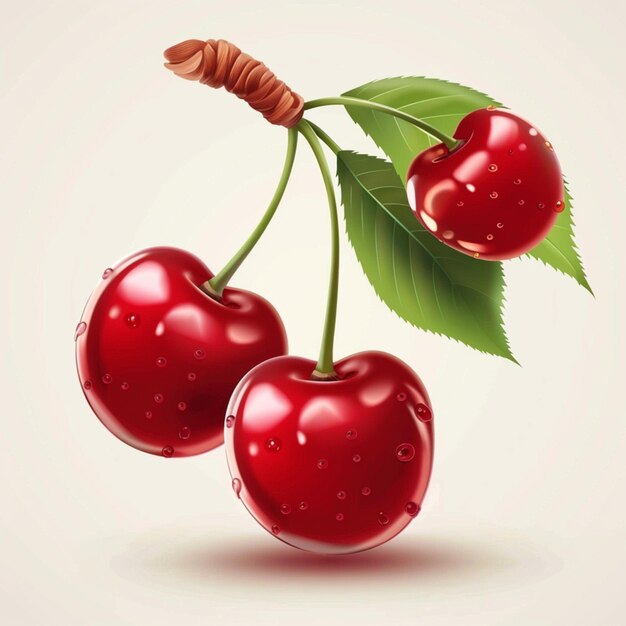 a drawing of cherries with a picture of a cherry on it