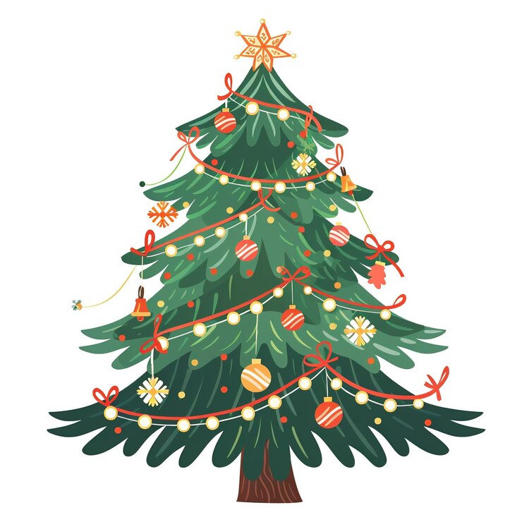 Photo a drawing of a christmas tree with a star on it