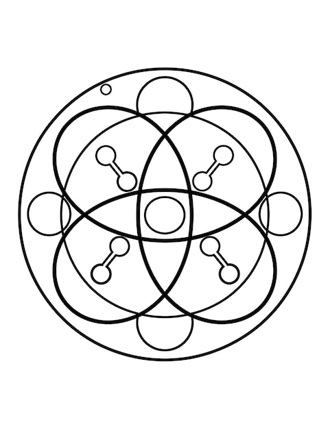 a drawing of a circular object with circles and dots
