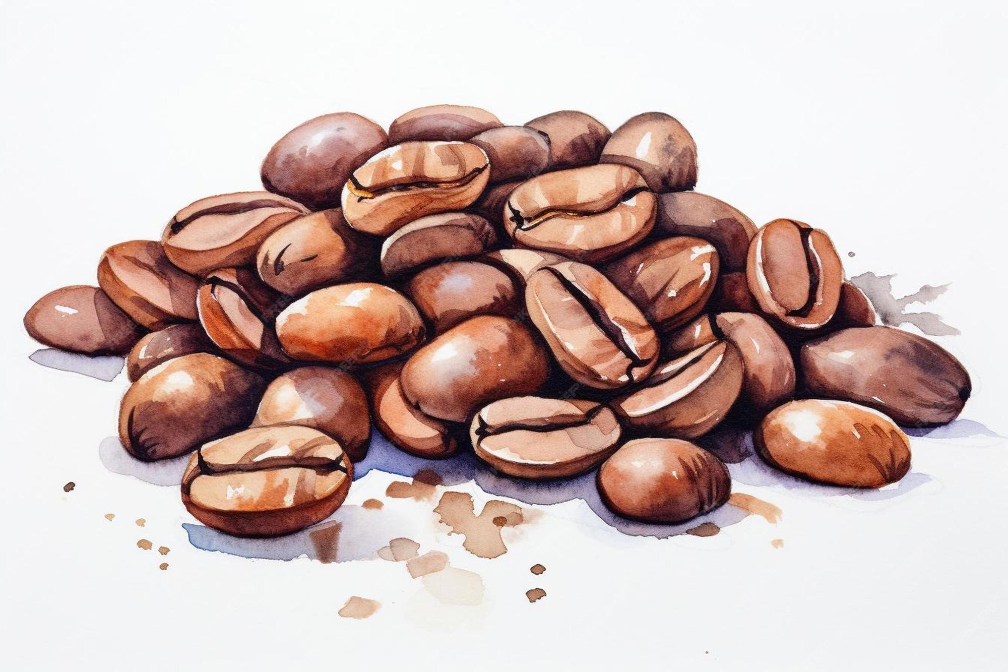 Premium Photo A drawing of coffee beans with a pencil on it