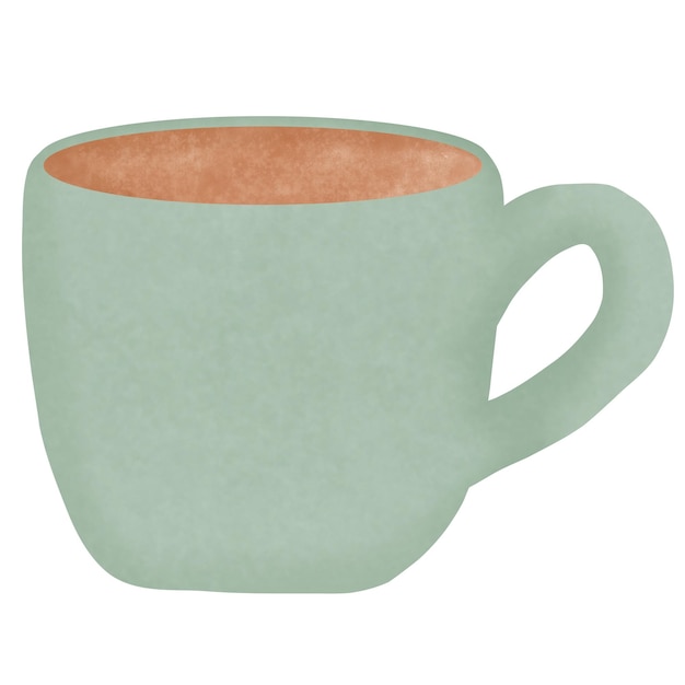 drawing of coffee cup isolated on white background