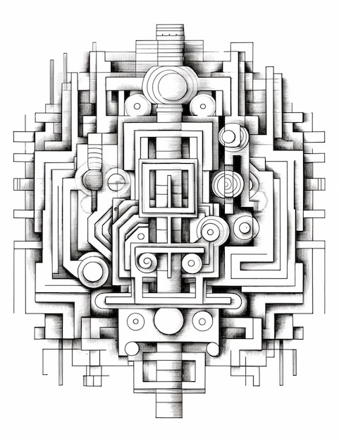 複雑なデザインを描く 様々な形状の図