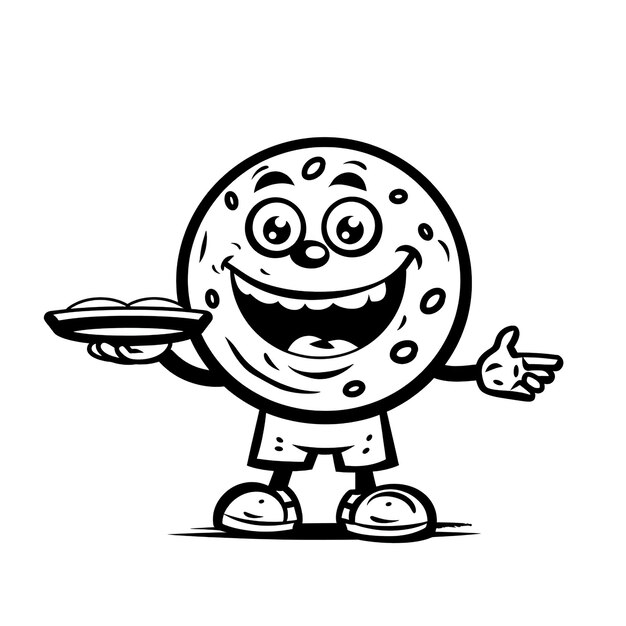 a drawing of a cookie with a thumb up