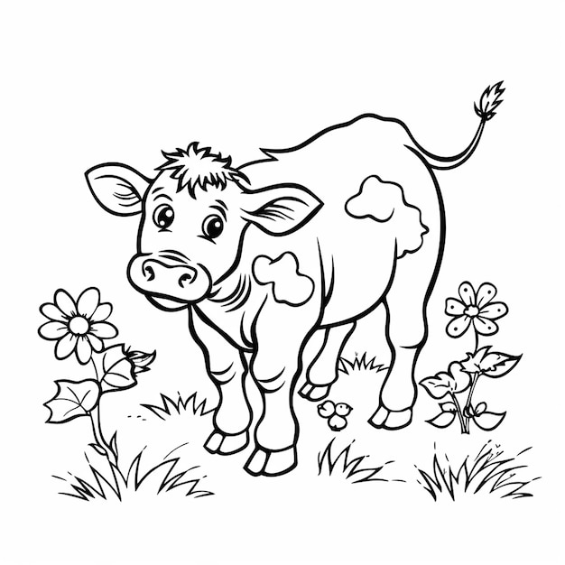 その上に牛が描かれた牛の絵