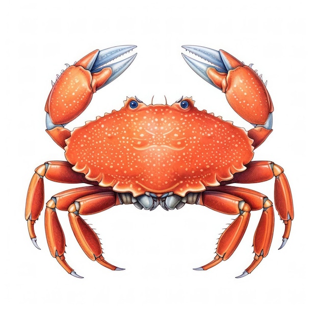 A drawing of a Crab isolated on white background