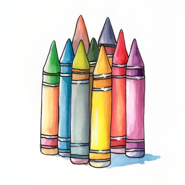 Photo a drawing of crayons by the artist