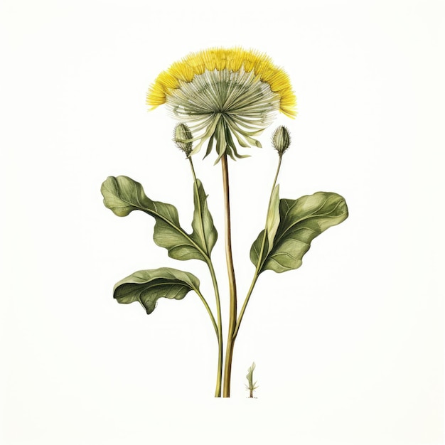 a drawing of a dandelion with the word dandelion on it.