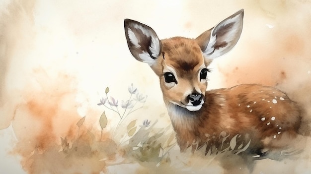 a drawing of a deer in the wild