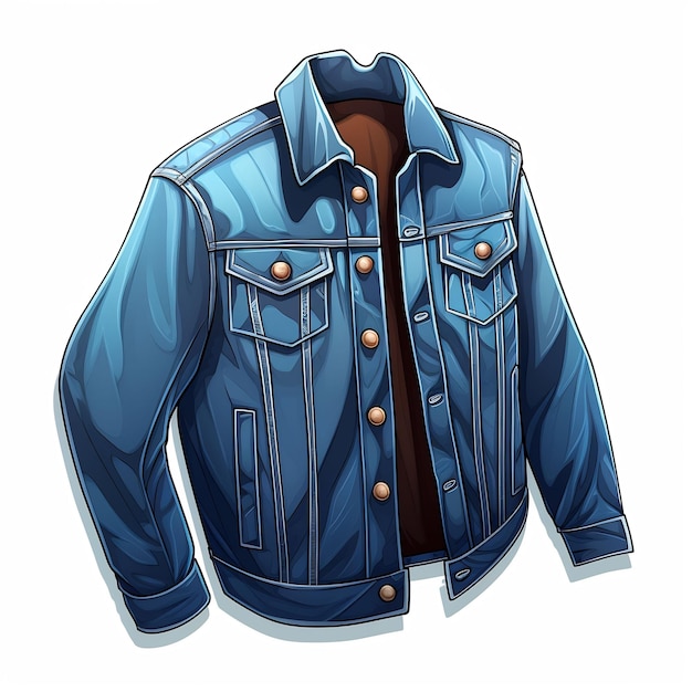 a drawing of a denim jacket with a button down