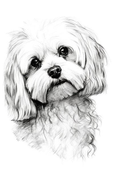 A drawing of a dog named bichon frise