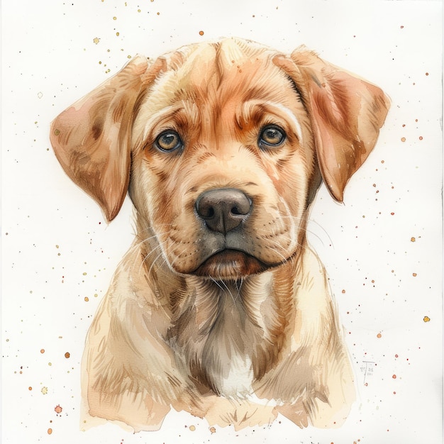 Photo a drawing of a dog that has a brown face and has a brown nose