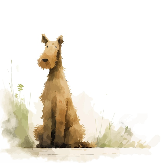 Рисунок собаки с коричневой мордой и коричневым носом.