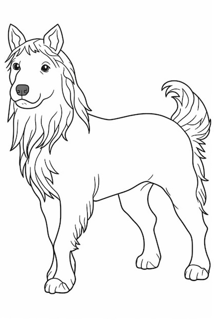 長い尾を持つ犬の絵