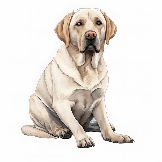 A drawing of a dog that is yellow and black.
