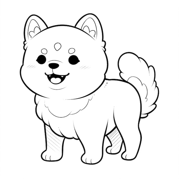 A drawing of a dog with a big smile on its face generative ai