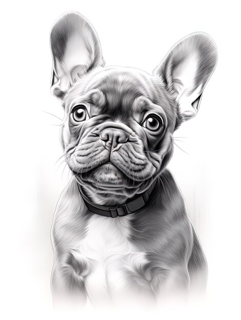a drawing of a dog with a black collar and a collar that says  dog