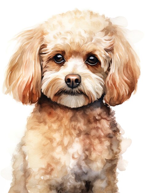 a drawing of a dog with a black nose and a brown hair