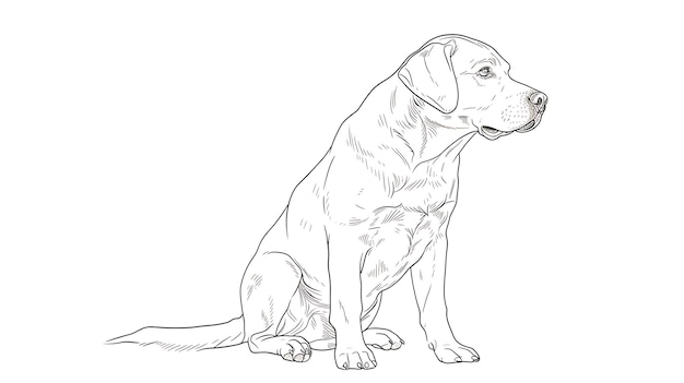 Photo a drawing of a dog with a black outline