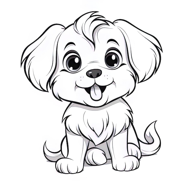 Photo a drawing of a dog with a black and white background