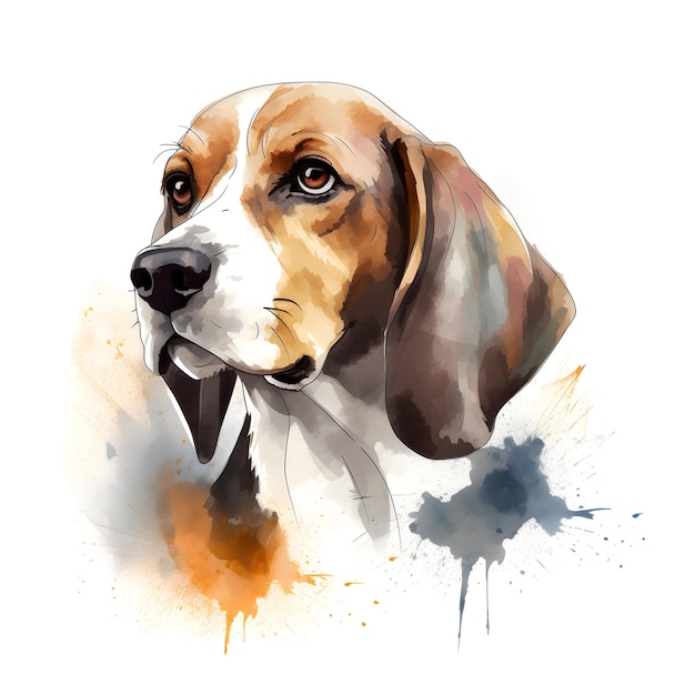 Premium AI Image | A drawing of a dog with a brown and white face.