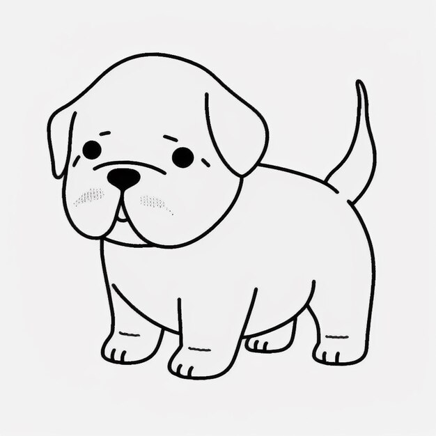 Photo a drawing of a dog with a sad look on its face generative ai