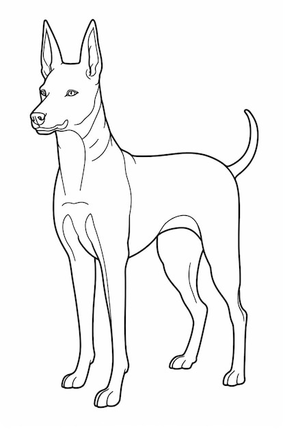 白い背景の犬の絵