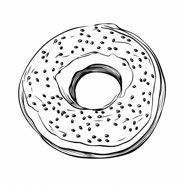 Photo drawing of a donut with sprinkles on it generative ai