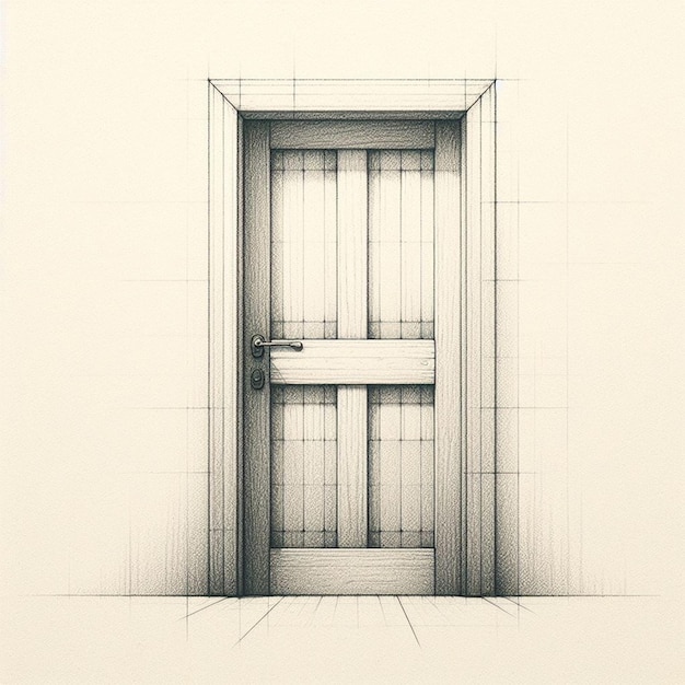 a drawing of a door