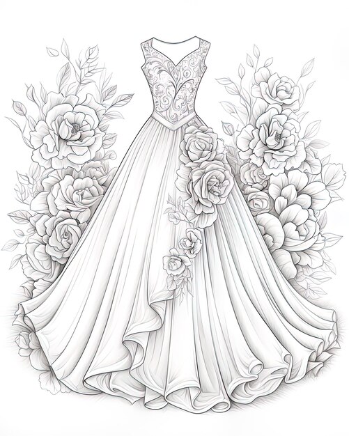 a drawing of a dress called the bride