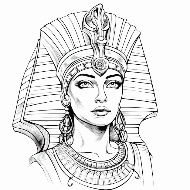 Photo a drawing of an egyptian woman