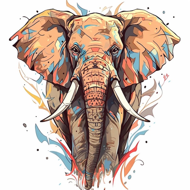 a drawing of an elephant with the words " tusks " on it.