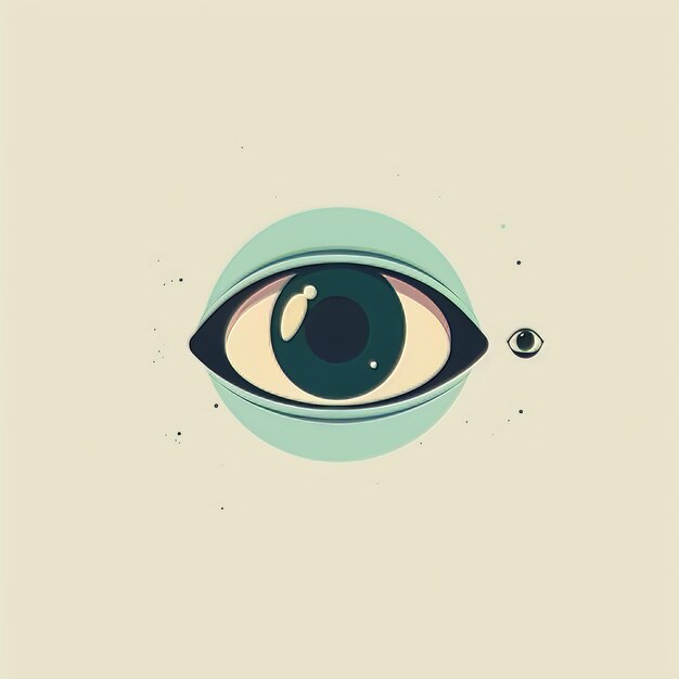 Photo a drawing of a eye with a green eye and a black eye