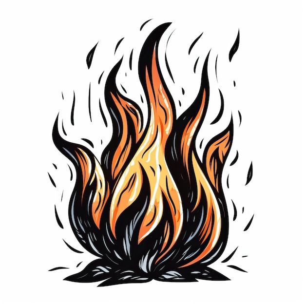 a drawing of a fire with the words quot fire quot on it