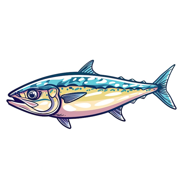 a drawing of a fish with a rainbow on the bottom