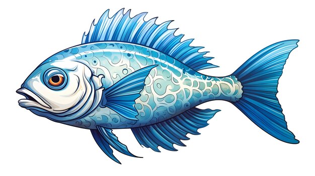 Foto un disegno di un pesce con la parola pesce